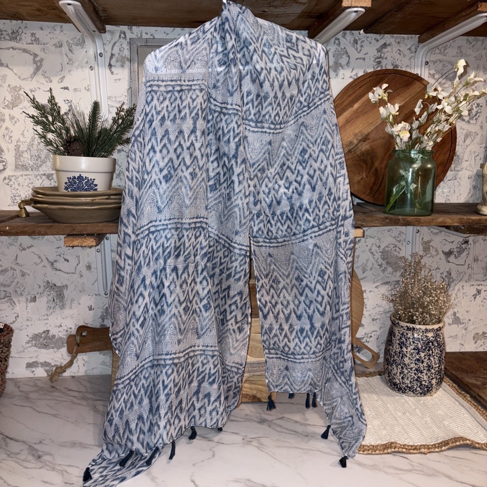 Women's Onesize Bohemian Tassle Yogi Wrap Shawl Scarf Cozy Lightweight
